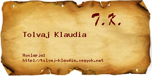 Tolvaj Klaudia névjegykártya