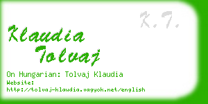 klaudia tolvaj business card